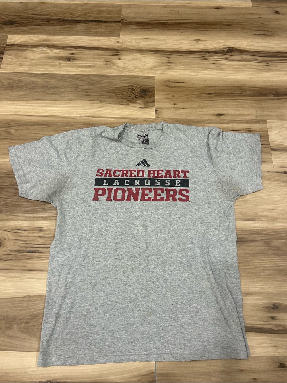 adidas Grey 'Sacred Heart Lacrosse Pioneers' Short Sleeve Tee